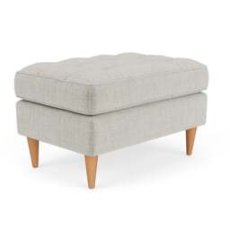 Foot Stool - Grey Mist - Eco Chenille - Saxon Small - The Cotswold Company - thumbnail 1