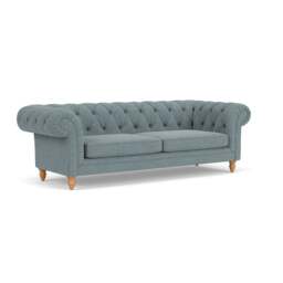 3 Seater Sofa - Teal marl - Rustic Weave - Harris Chesterfield - The Cotswold Company - thumbnail 1
