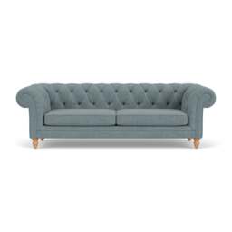 3 Seater Sofa - Teal marl - Rustic Weave - Harris Chesterfield - The Cotswold Company - thumbnail 2