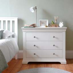 Chantilly Warm White 3 Drawer Petite Chest - The Cotswold Company - thumbnail 3
