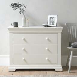 Chantilly Warm White 3 Drawer Petite Chest - The Cotswold Company - thumbnail 2