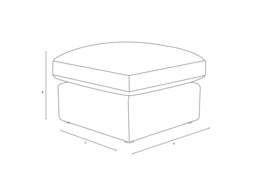 Foot Stool - Natural - Compton Stripe - Clarke Large - The Cotswold Company - thumbnail 4