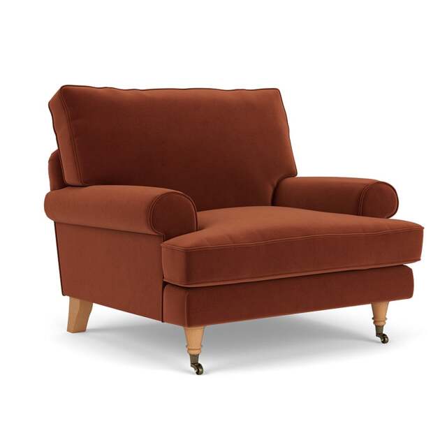 Armchair - Brick - Matt Velvet - Stewart - The Cotswold Company - image 1