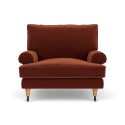 Armchair - Brick - Matt Velvet - Stewart - The Cotswold Company - thumbnail 2