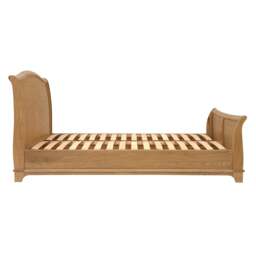 5ft King Size Sleigh Bed and 2 Bedside Tables Set - Winchcombe Oiled Oak - The Cotswold Company - thumbnail 3