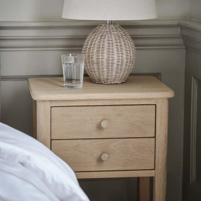 Berkeley Nordic Oak 2 Drawer Bedside Table - The Cotswold Company - image 1