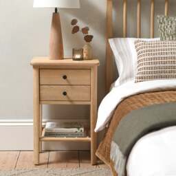 Berkeley Nordic Oak 2 Drawer Bedside Table - The Cotswold Company - thumbnail 3