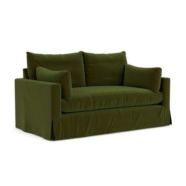 Large 2 Seater Sofa - Forest Green - Matt Velvet - Ashton - The Cotswold Company - image 1