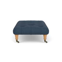 Foot Stool - Indigo - House linen mix - Amelia Small - The Cotswold Company - thumbnail 3