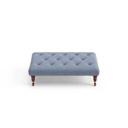 Foot Stool - Indigo - House linen mix - Amelia Small - The Cotswold Company - thumbnail 5