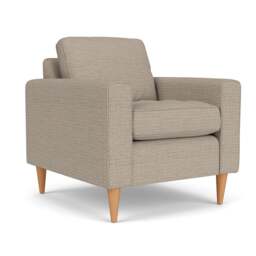 Armchair - Natural - Herringbone Weave - Saxon - The Cotswold Company