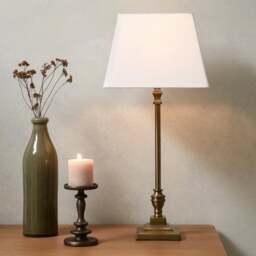 Lark Antique Brass Table Lamp - Home Accessories - The Cotswold Company - thumbnail 3