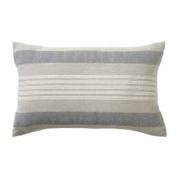 Cotton Linen Woven Stripe Cushion Navy/Natural 30x50cm - Home Accessories - The Cotswold Company - thumbnail 4