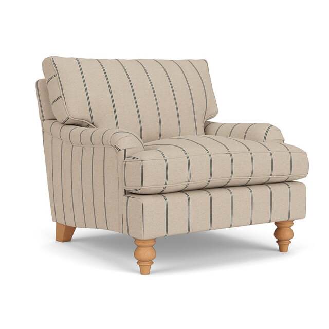 Armchair - Charcoal - Compton Stripe - Morris - The Cotswold Company - image 1