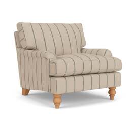 Armchair - Charcoal - Compton Stripe - Morris - The Cotswold Company - thumbnail 1