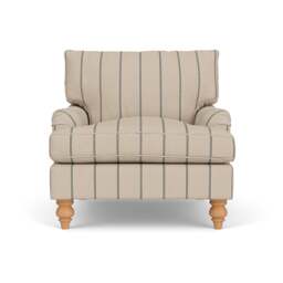 Armchair - Charcoal - Compton Stripe - Morris - The Cotswold Company - thumbnail 2