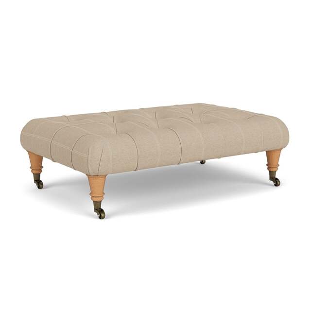 Foot Stool - Natural - Compton Stripe - Amelia Small - The Cotswold Company - image 1