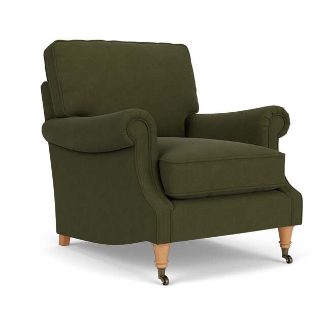 Armchair - Forest Green - House Linen Mix - Taylor High Back - The Cotswold Company - image 1