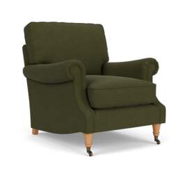 Armchair - Forest Green - House Linen Mix - Taylor High Back - The Cotswold Company - thumbnail 1