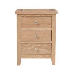 3 Drawer Bedside Table - Inglesham Whitewash Oak - The Cotswold Company - thumbnail 4
