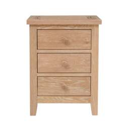 3 Drawer Bedside Table - Inglesham Whitewash Oak - The Cotswold Company - thumbnail 5