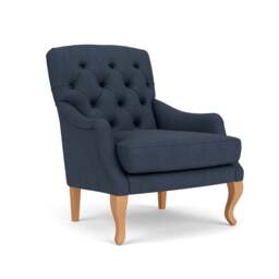 Armchair - Indigo - Luxury Italian Linen - Olivia - The Cotswold Company - thumbnail 1