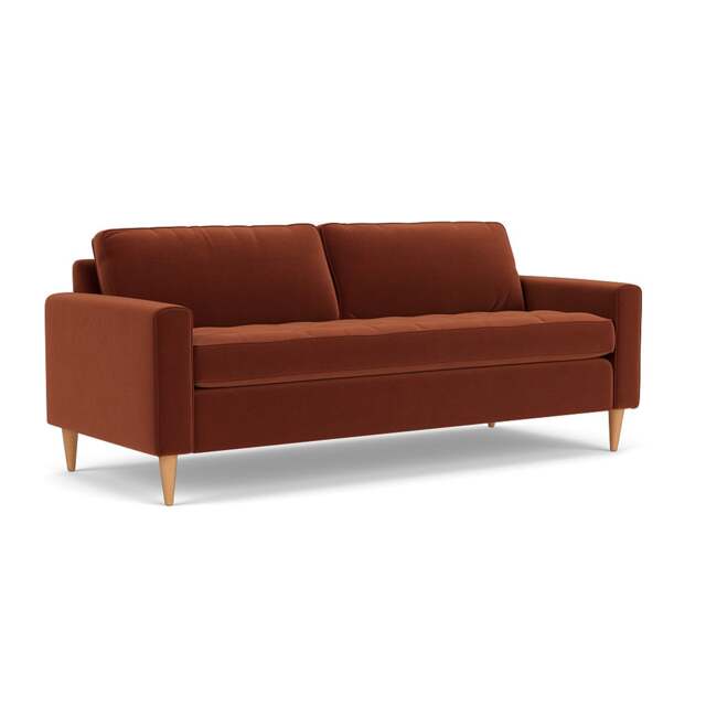 4 Seater Sofa - Brick - Matt Velvet - Saxon - The Cotswold Company - image 1