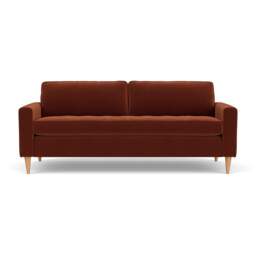 4 Seater Sofa - Brick - Matt Velvet - Saxon - The Cotswold Company - thumbnail 2