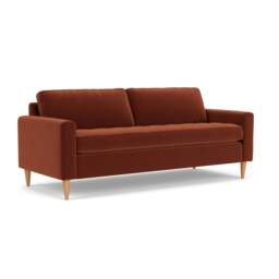 4 Seater Sofa - Brick - Matt Velvet - Saxon - The Cotswold Company - thumbnail 1