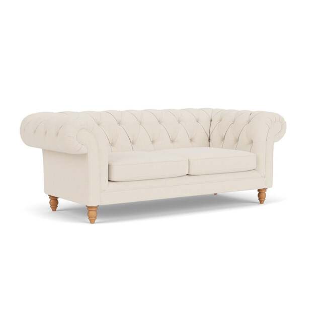 Large 2 Seater Sofa - Cream - House Weave - Harris Chesterfield - The Cotswold Company - image 1
