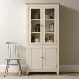 Glass Display Cabinet - Chester Classic Cream - The Cotswold Company