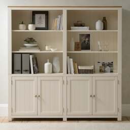 Chalford Warm White Library Cabinet - The Cotswold Company