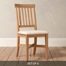 Inglesham Whitewash Oak Inglesham Whitewash Oak Upholstered Dining Chair Set of 6 - The Cotswold Company
