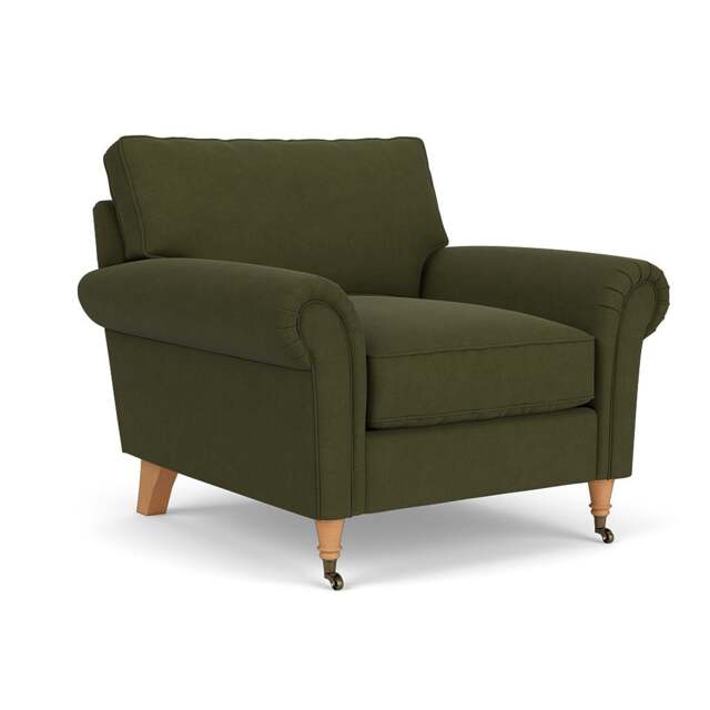 Armchair - Forest Green - House Linen Mix - Osbourne - The Cotswold Company - image 1