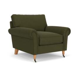 Armchair - Forest Green - House Linen Mix - Osbourne - The Cotswold Company