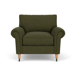 Armchair - Forest Green - House Linen Mix - Osbourne - The Cotswold Company - thumbnail 2
