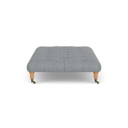 Foot Stool - Navy - Herringbone Weave - Amelia Large - The Cotswold Company - thumbnail 3