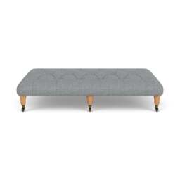 Foot Stool - Navy - Herringbone Weave - Amelia Large - The Cotswold Company - thumbnail 2