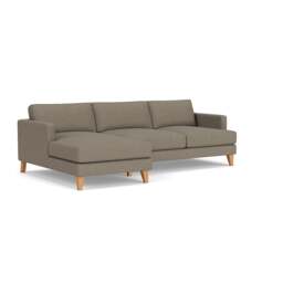Jackson Chaise Large Left Hand - Mid Grey - House Linen Mix - The Cotswold Company - thumbnail 1