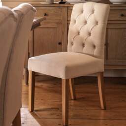 Holly Dining Chair - Natural Linen - The Cotswold Company