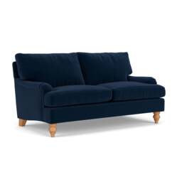 Large 2 Seater Sofa - Deep Blue - Matt Velvet - Morris - The Cotswold Company - thumbnail 1