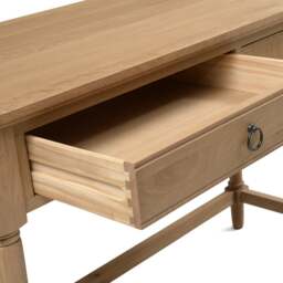 Elkstone Mellow Oak Console Dressing Table and Stool - The Cotswold Company - thumbnail 5
