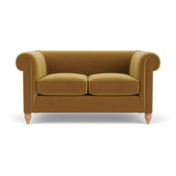 2 Seater Sofa - Mustard - Matt Velvet - Rayner - The Cotswold Company - thumbnail 2