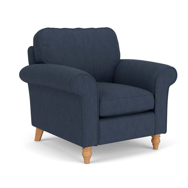 Armchair - Indigo - Luxury Italian Linen - Hurley - The Cotswold Company - image 1