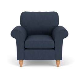 Armchair - Indigo - Luxury Italian Linen - Hurley - The Cotswold Company - thumbnail 2