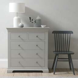 Chantilly Pebble Grey 5 Drawer Chest - The Cotswold Company - thumbnail 1