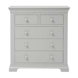 Chantilly Pebble Grey 5 Drawer Chest - The Cotswold Company - thumbnail 4
