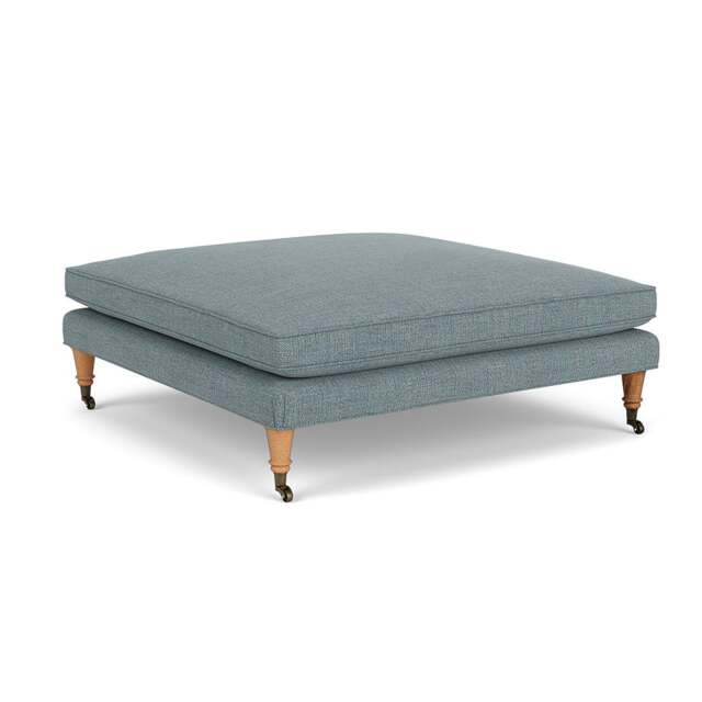 Foot Stool - Teal marl - Rustic weave - Taylor Small - The Cotswold Company - image 1