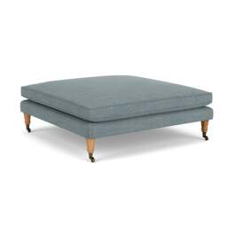 Foot Stool - Teal marl - Rustic weave - Taylor Small - The Cotswold Company