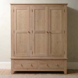 Inglesham Whitewash Oak Triple Wardrobe - The Cotswold Company - thumbnail 5